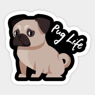 Wrinkled Royalty Pug Life, Trendsetting Tee for Dog Lovers Sticker